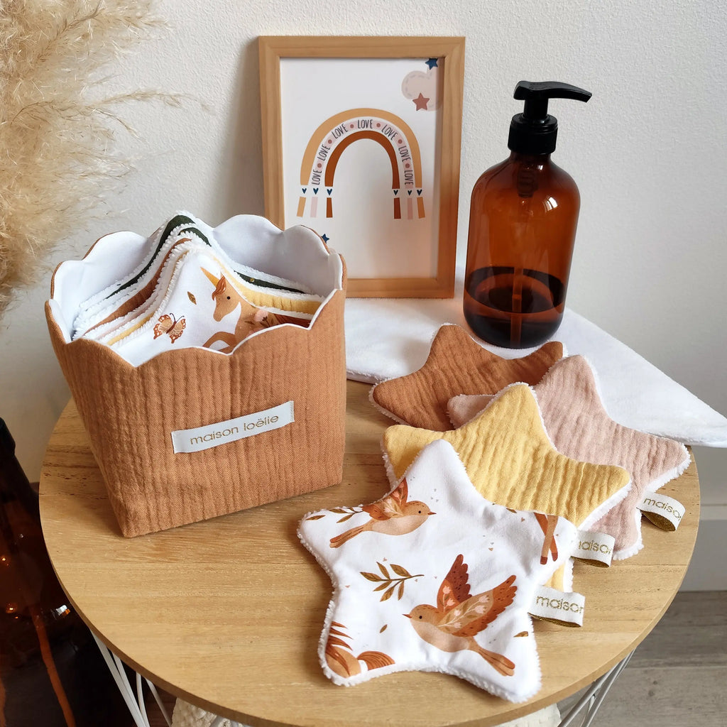 Le duo panière et lingettes étoiles - Maison Loëlie