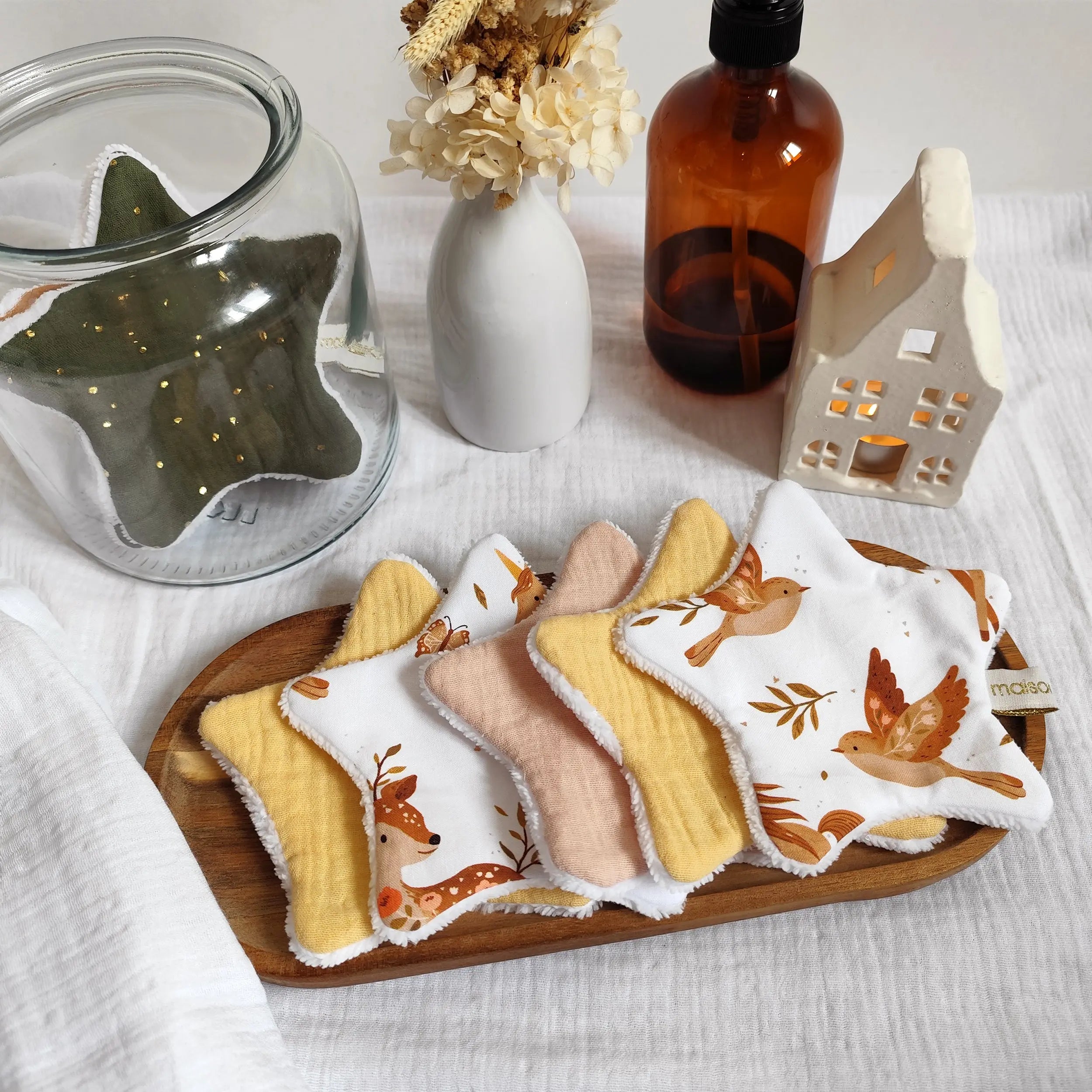 Les lingettes étoiles lavables - Maison Loëlie