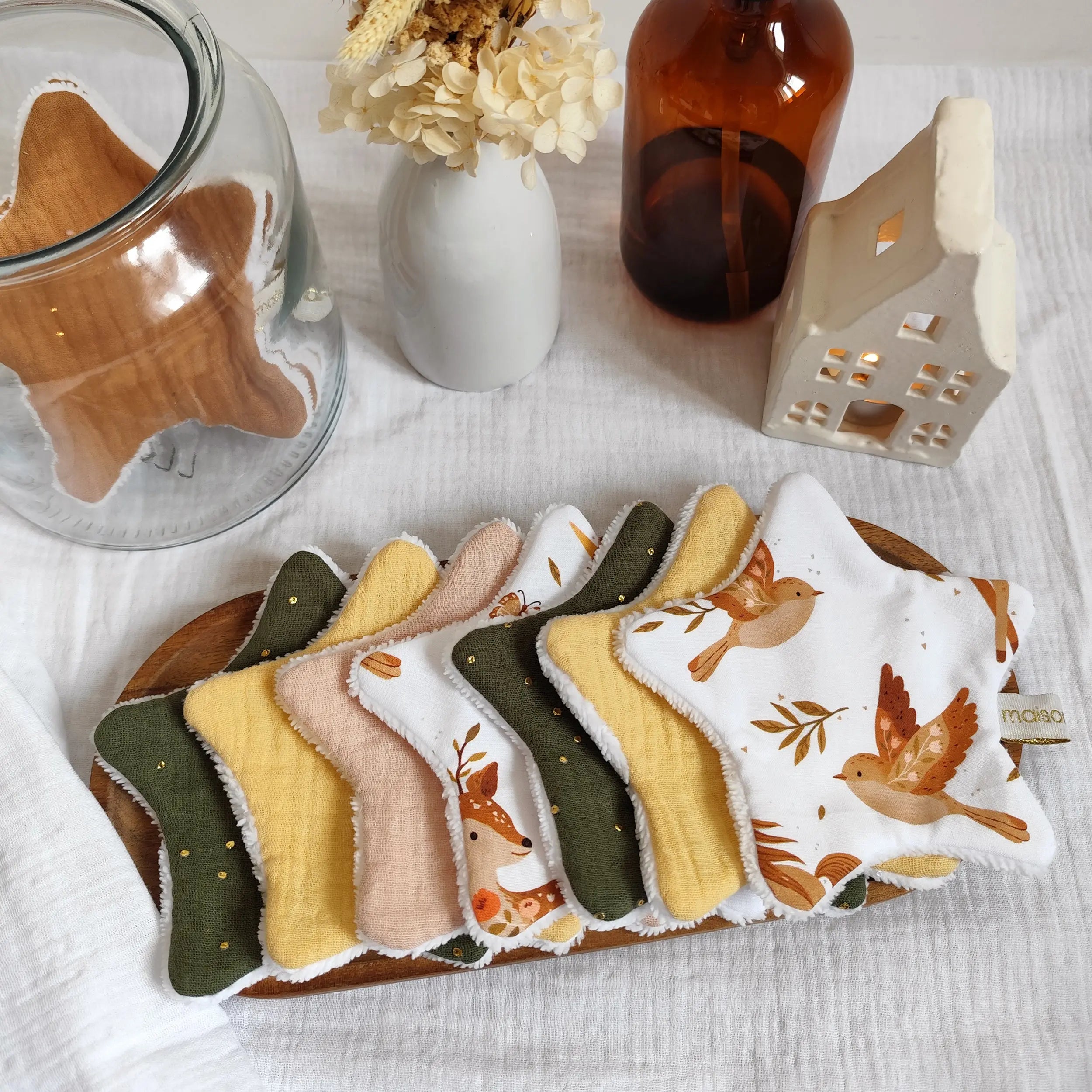 Les lingettes étoiles lavables - Maison Loëlie